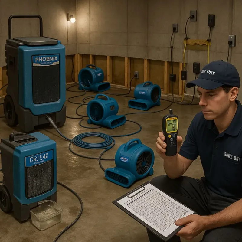 Structural Drying and Dehumidification process in Riverdale Park, MD